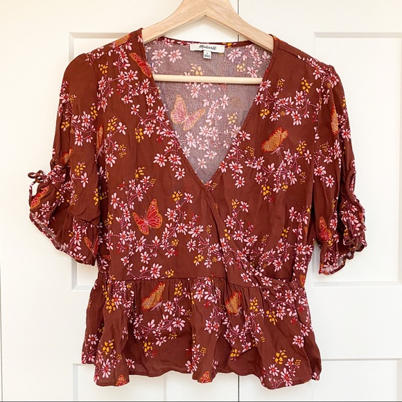 Madewell Tie-Sleeve Wrap Top - Picture 3 of 10